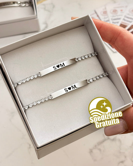 Coppia bracciali Tennis Personalizzati