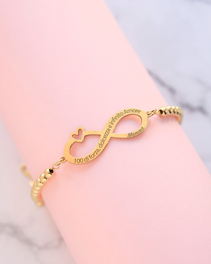 Bracciale Infinito con Cuore Personalizzabile